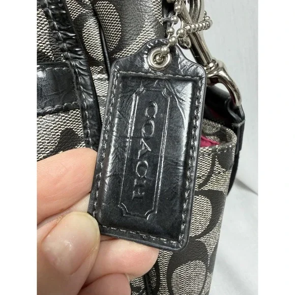 Coach‎ Ashley Signature Coated Canvas Flap Closure Messenger Diaper Shoulder Bag - Picture 16 of 16